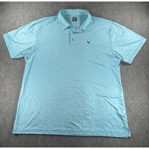 Callaway Men's Performance Golf Polo Size‎ XXL Aqua Blue Moisture Wicking